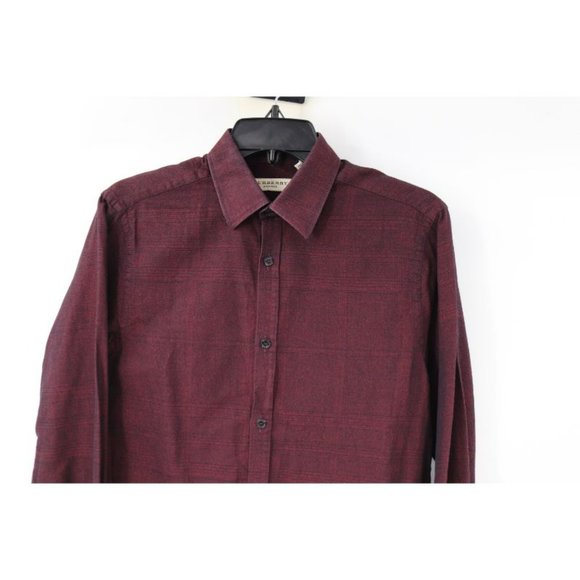 Burberry Shirt Mens Small Plaid Tailored Fit Button Up Long Sleeve Cotton check - Picture 2 of 15